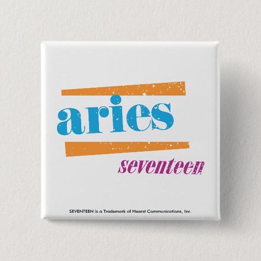 Aries Aqua Vierkante Button 5,1 Cm (Voorkant)