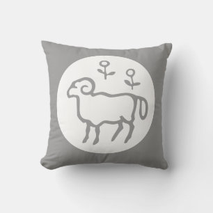 Aries astrologie op grijze kussen