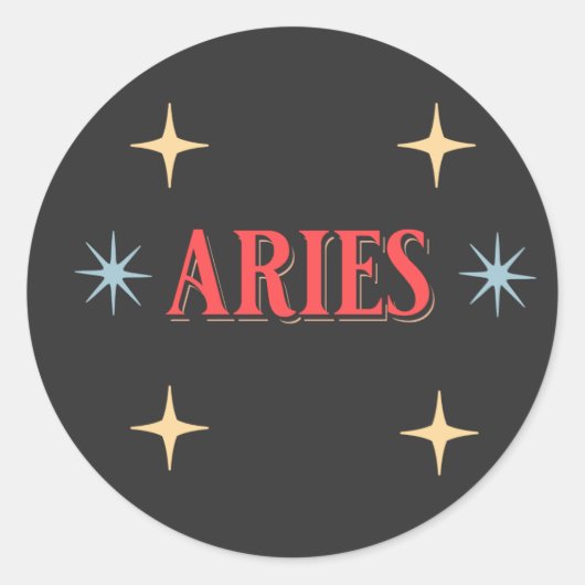 Aries astrologisch teken ronde sticker (Voorkant)
