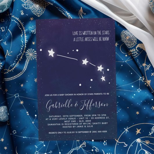 Aries Astrology Baby shower Kaart