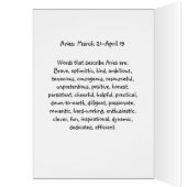 Aries Astrology Birthday Kaart 21-april 19 (Binnen (Links))
