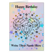 Aries Astrology Birthday Kaart 21-april 19 (Voorkant)
