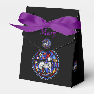 Aries Astrology Glas in lood Monogram Favor Box Bedankdoosjes