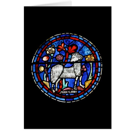 Aries Astrology Gothic Glas in lood Windows-kaart (Voorkant)