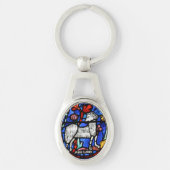 Aries Astrology gothic Glas in lood Windows O Kc Sleutelhanger (Voorkant)