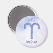  Aries Astrology Sign Speciaal Paars Magneet (Voorkant / Achterkant)