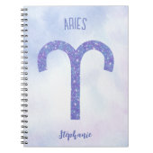  Aries Astrology Sign Speciaal Paars Notitieboek (Voorkant)