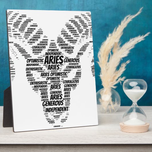 Aries Astrology Zodiac Sign Word Cloud Fotoplaat (Zijkant)
