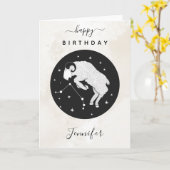 Aries Astrology Zodiac Star Sign Horoscope Chic Kaart (Gele Bloem)