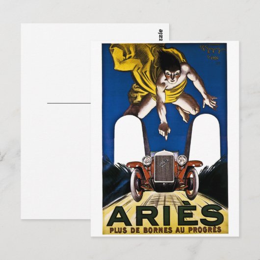 Aries Automobile -  Franse advertentie Briefkaart (Voorkant / Achterkant)