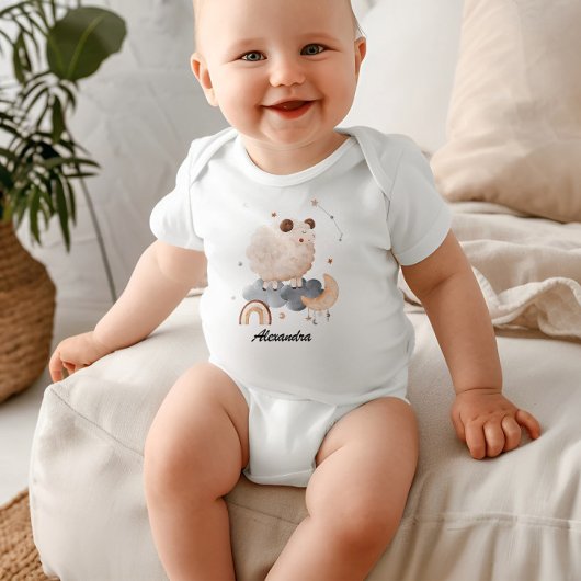 Aries Baby: Little Ram's Zodiac Personalized Romper