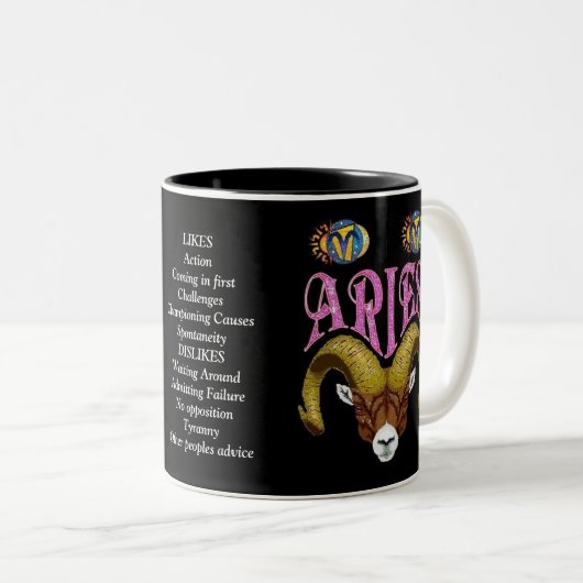 Aries Birth Sign Zodiac Mok (Voorkant rechts)