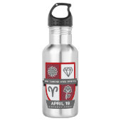Aries Birthday Crest™ for April 1-19 Waterfles (Voorkant)