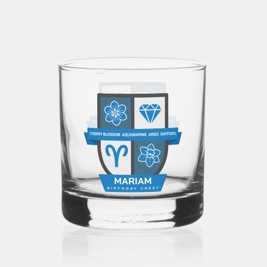 Aries Birthday Crest™ for March 21-31 Whisky Glas (Voorkant)