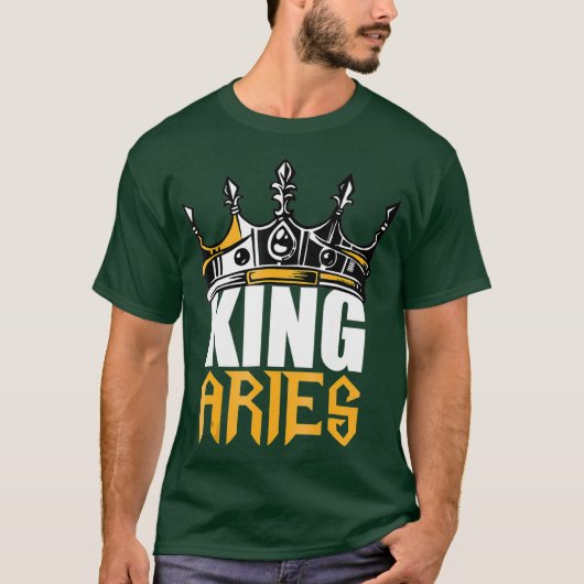 Aries Birthday Gifts King Aries Zodiac T-shirt (Voorkant)