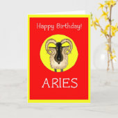 Aries Birthday Kaart (Gele Bloem)