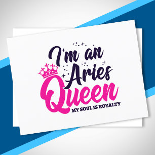 Aries Birthday Queen Astrology Zodiac Sign Soul Briefkaart