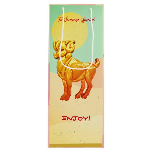 Aries Birthday Wijn Cadeautas (Voorkant)