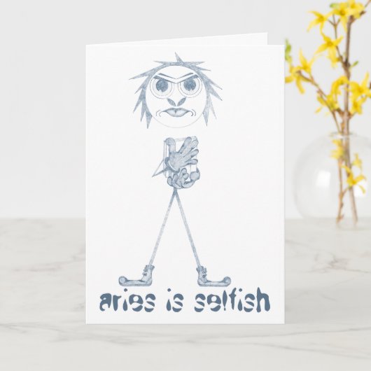 Aries [- BitchScope -] verjaardagskaart Kaart (Gele Bloem)