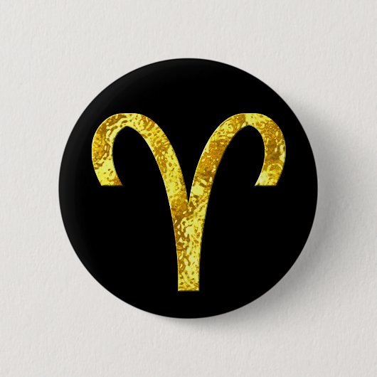 Aries Black Gold Ronde Button 5,7 Cm (Voorkant)