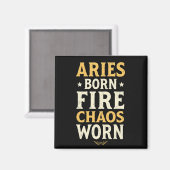 Aries Born Fire Worn Magneet (Voorkant / Achterkant)