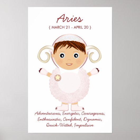 Aries - Boy Horoscope Poster (Voorkant)