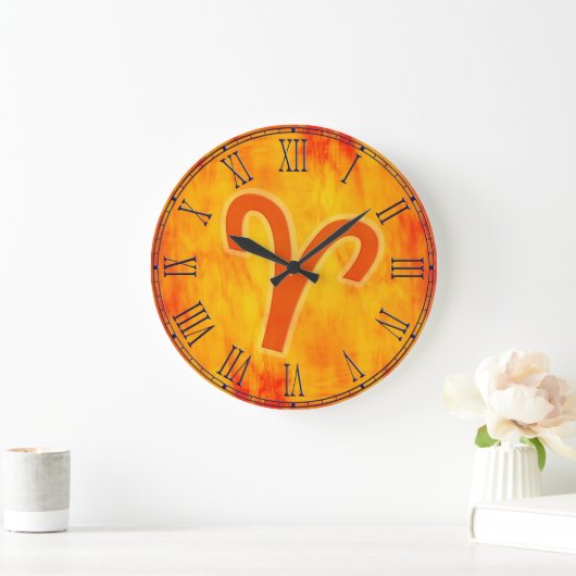 Aries brandsignaal zodiamuur klok (Huis)