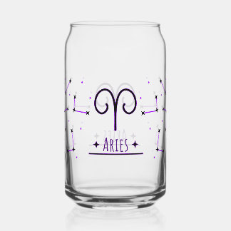 Aries Can Glass Gift for Aries Zodiac Sign Blikvorm Glas