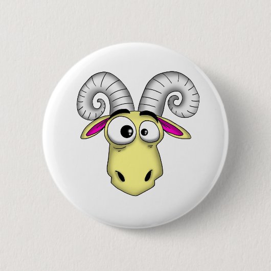 Aries Cartoon Ronde Button 5,7 Cm (Voorkant)