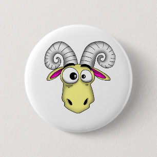 Aries Cartoon Ronde Button 5,7 Cm