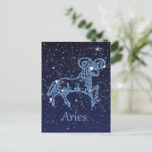 Aries Constellation and Zodiac Sign with Stars Briefkaart (Staand voorkant)