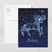 Aries Constellation and Zodiac Sign with Stars Briefkaart (Voorkant / Achterkant)
