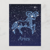 Aries Constellation and Zodiac Sign with Stars Briefkaart (Voorkant)