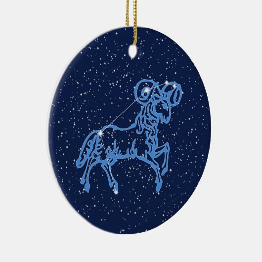 Aries Constellation and Zodiac Sign with Stars Cer Keramisch Ornament (Rechts)