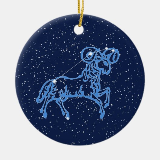 Aries Constellation and Zodiac Sign with Stars Cer Keramisch Ornament (Voorkant)