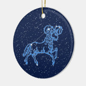 Aries Constellation and Zodiac Sign with Stars Cer Keramisch Ornament (Links)