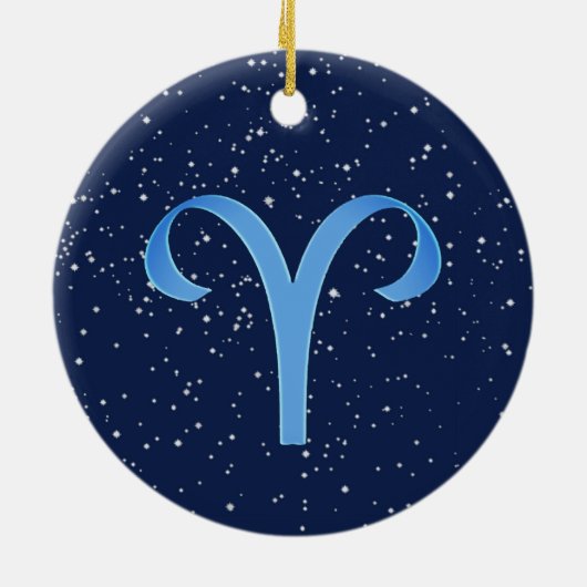 Aries Constellation and Zodiac Sign with Stars Cer Keramisch Ornament (Achterkant)