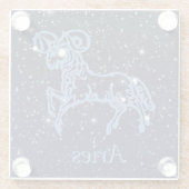 Aries Constellation and Zodiac Sign with Stars Glazen Onderzetter (Achterkant)