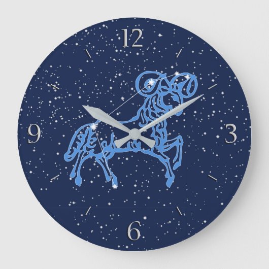 Aries Constellation and Zodiac Sign with Stars Grote Klok (Voorkant)