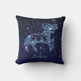 Aries Constellation and Zodiac Sign with Stars Kussen
