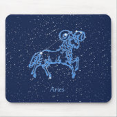 Aries Constellation and Zodiac Sign with Stars Muismat (Voorkant)
