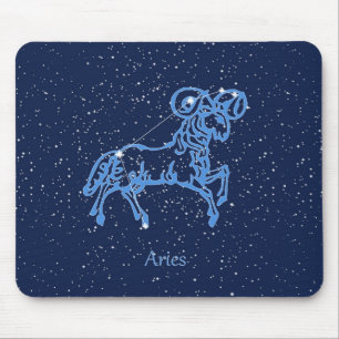 Aries Constellation and Zodiac Sign with Stars Muismat