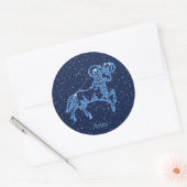 Aries Constellation and Zodiac Sign with Stars Ronde Sticker (Envelop)