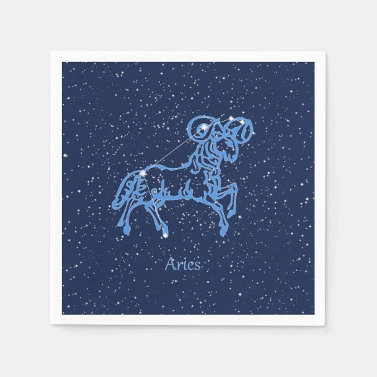 Aries Constellation and Zodiac Sign with Stars Servet (Voorkant)