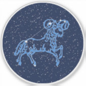 Aries Constellation and Zodiac Sign with Stars Sticker (Voorkant)