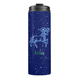 Aries Constellation and Zodiac Sign with Stars Thermosbeker