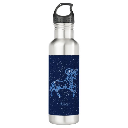 Aries Constellation and Zodiac Sign with Stars Waterfles (Voorkant)