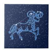 Aries Constellation en Sun Sign with Stars Cerami Tegeltje (Voorkant)
