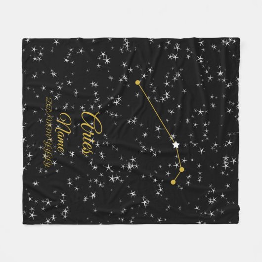 Aries Constellation Fleece Deken (Voorkant (Horizontaal))