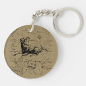 Aries Constellation Hevelius 1690 March 21 - apr19 Sleutelhanger (Achterkant)